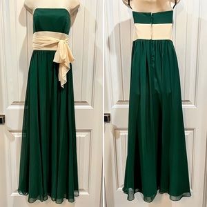 NWT Alfred Angelo hunter green full length gown - size 12